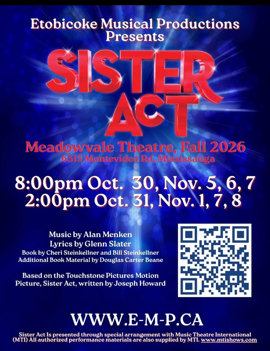 Tickets are now on sale for our production of Sister Act, opening on the Meadowvale Theatre stage Oct.30 and running through Nov.8. Get yours today at the link in our bio or through encoretix.ca. We are blessed to be opening the Encore Series this year with such a divine show and a truly heavenly cast. 😇 Don’t miss it, tickets will sell out fast!